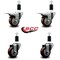 Service Caster 3'' Maroon Poly Swivel 1-3/8'' Expanding Stem Caster Set 2 Total Lock Brakes, 4PK SCC-EXTTL20S314-PPUB-MRN-2-S-2-138 - alternate 5
